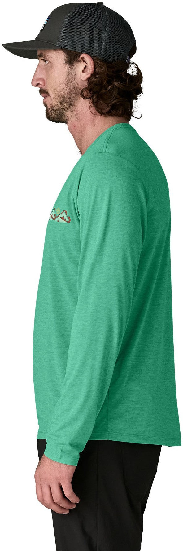 Capilene Cool Daily LS Shirt - Trailcheck - Mens - aqua stone / light aqua stone x-dye 1