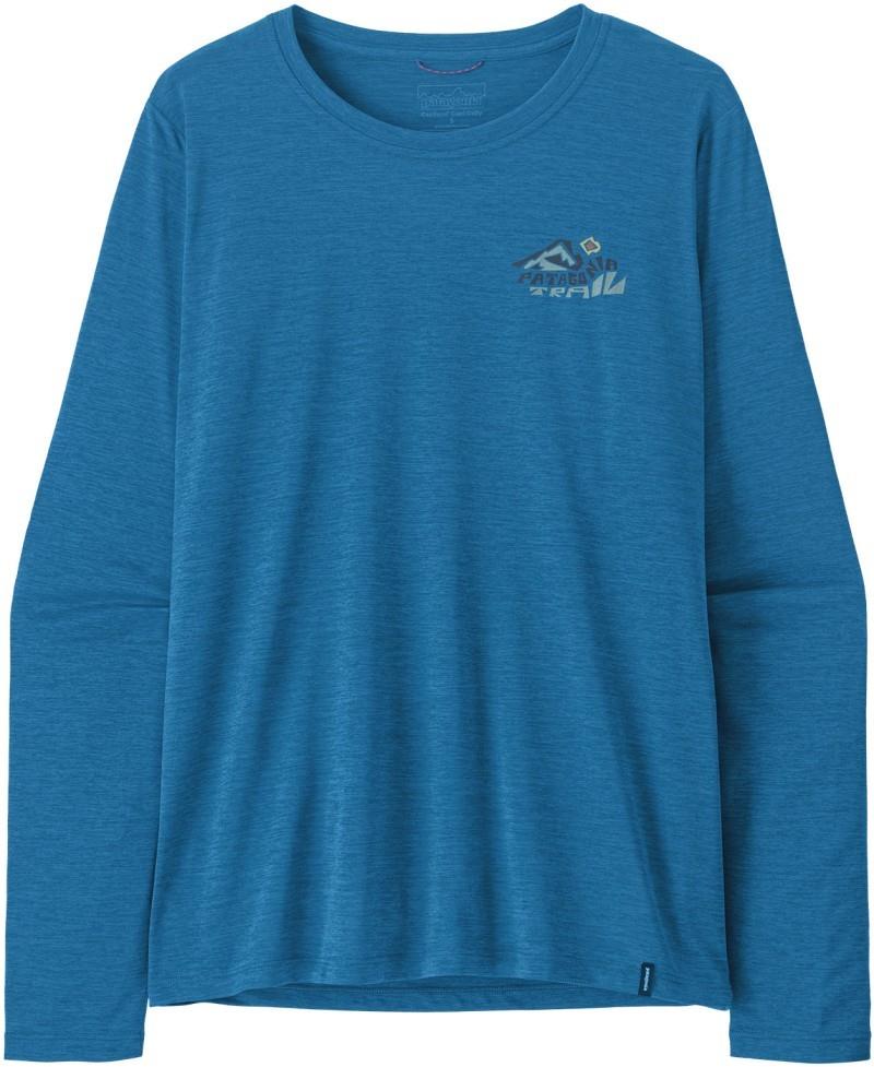 Capilene Cool Daily LS Shirt - Trailcheck - Womens - aquatic blue / light aquatic blue x-dye 1