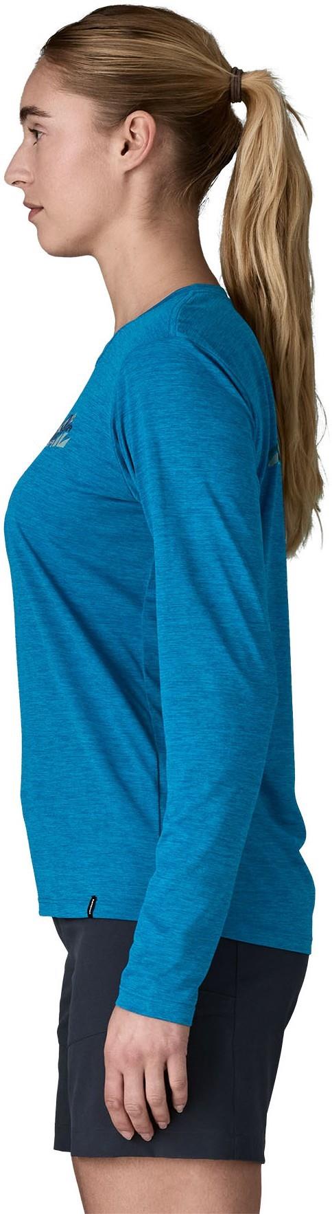 Capilene Cool Daily LS Shirt - Trailcheck - Womens - aquatic blue / light aquatic blue x-dye 1