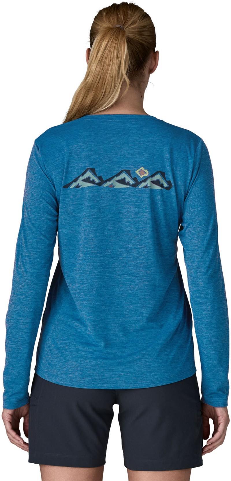 Capilene Cool Daily LS Shirt - Trailcheck - Womens - aquatic blue / light aquatic blue x-dye 1