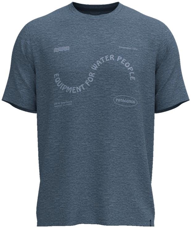 Capilene Cool Daily SS Shirt - Findiver Flag - Mens - freshwater blue / light freshwater blue x-dye 1