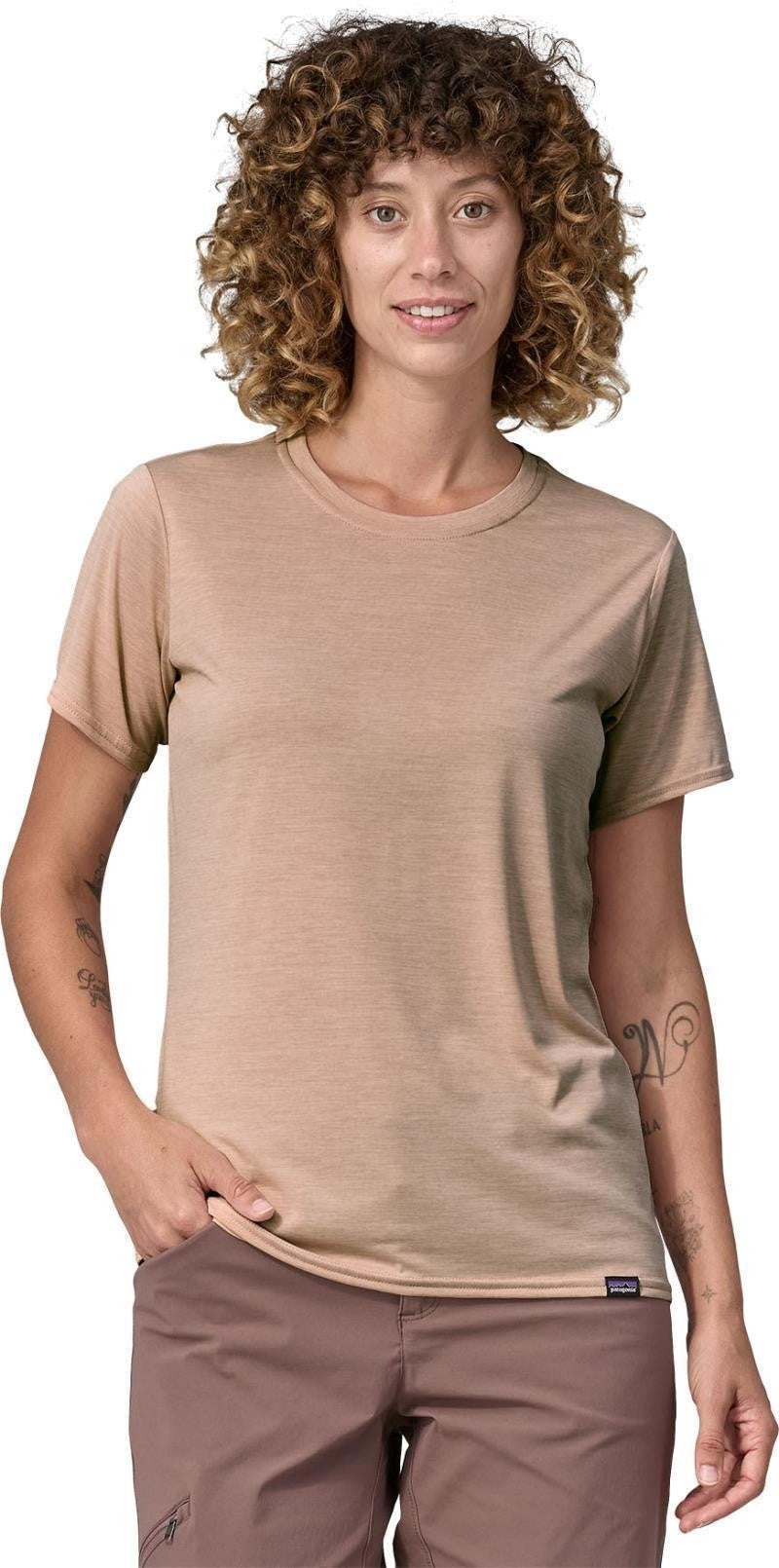 Capilene Cool Daily SS Shirt - Womens - cozy peach / dark cozy peach x-dye 1