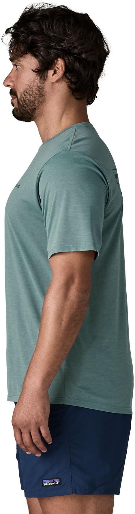 Capilene Cool Daily Shirt - Boardshort Logo - Mens - blue sage / light blue sage x-dye 1