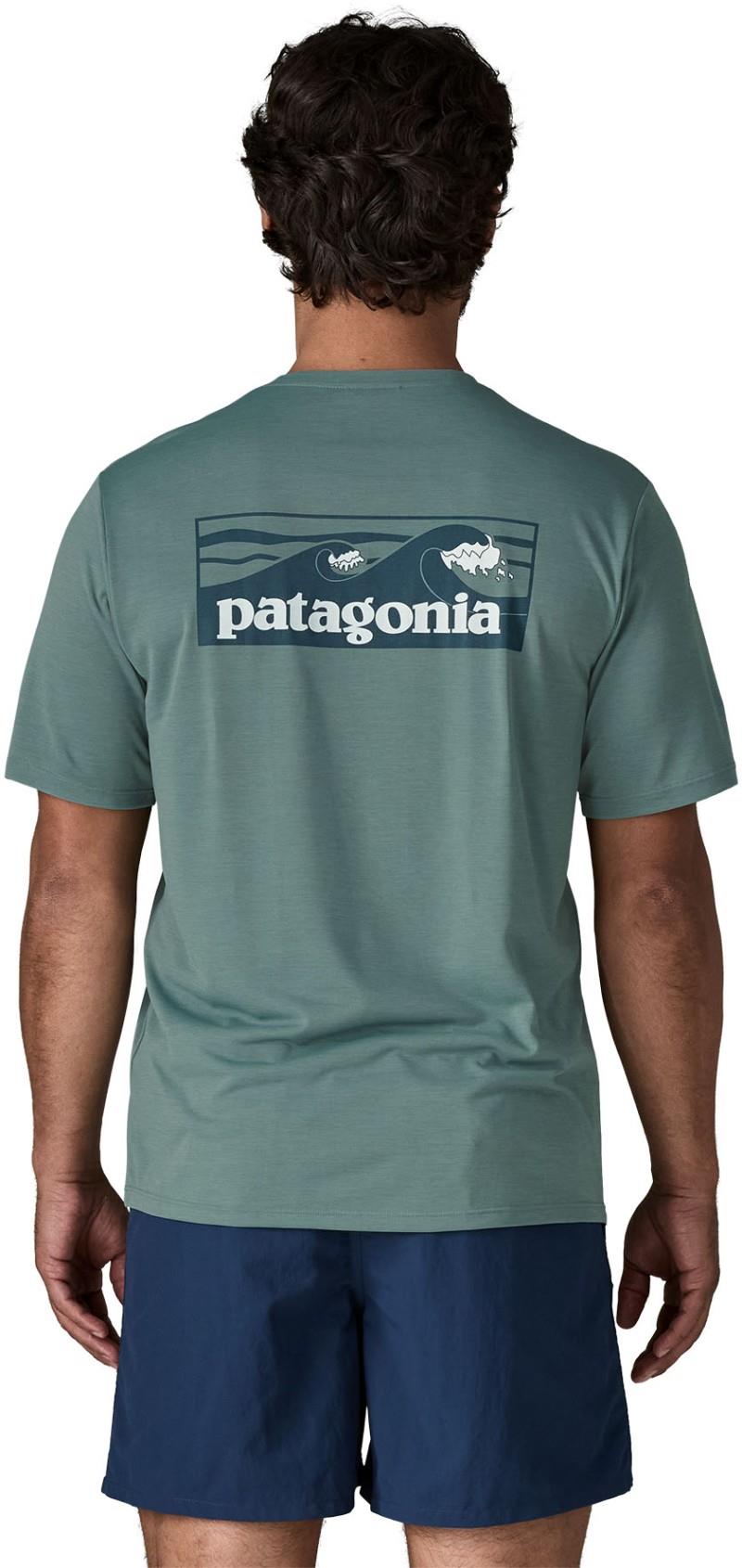 Capilene Cool Daily Shirt - Boardshort Logo - Mens - blue sage / light blue sage x-dye 1