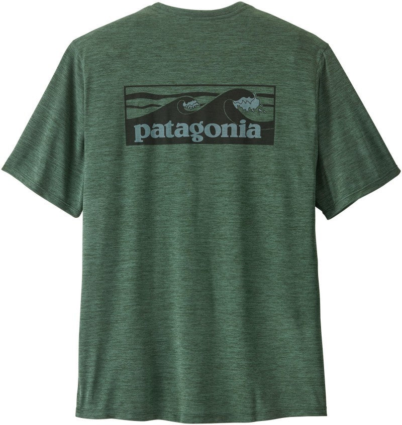 Capilene Cool Daily Shirt - Boardshort Logo - Mens - canopy green / light canopy green x-dye 1