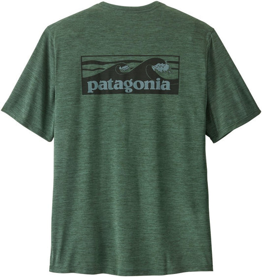 Capilene Cool Daily Shirt - Boardshort Logo - Mens - canopy green / light canopy green x-dye 1