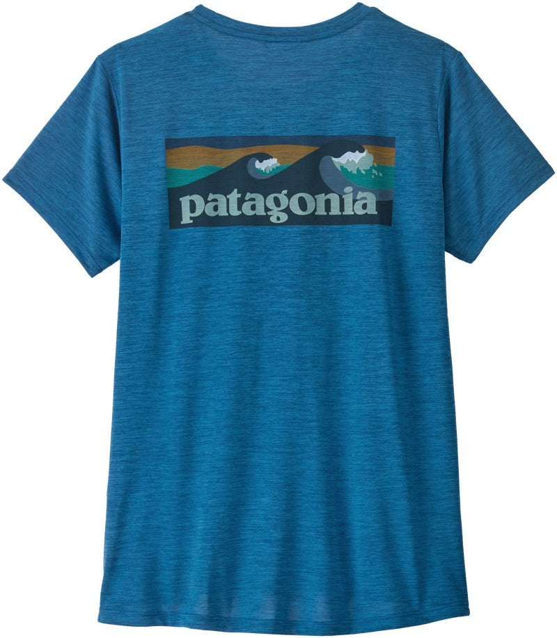 Capilene Cool Daily Shirt - Boardshort Logo - Womens - aquatic blue / light aquatic blue x-dye 1