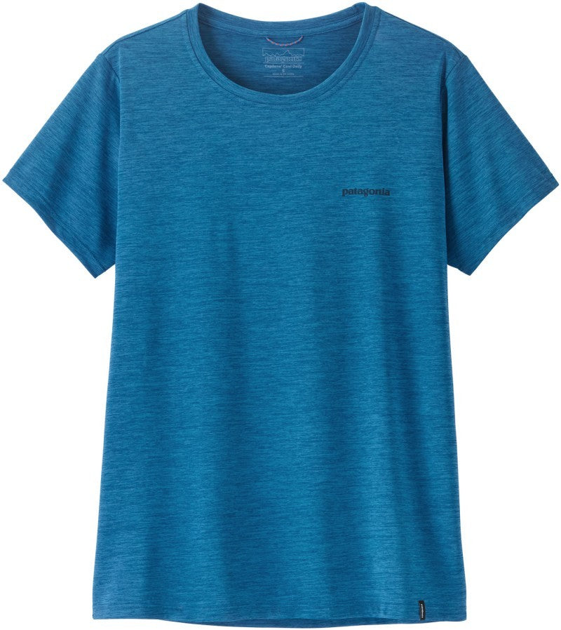 Capilene Cool Daily Shirt - Boardshort Logo - Womens - aquatic blue / light aquatic blue x-dye 1