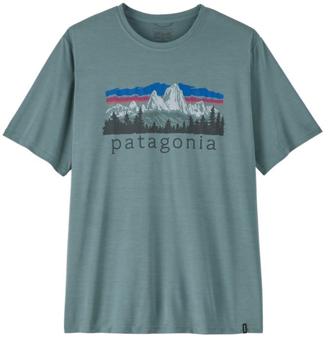 Capilene Cool Daily Shirt - Fitz Roy Foothills - Mens - blue sage / light blue sage x-dye 1