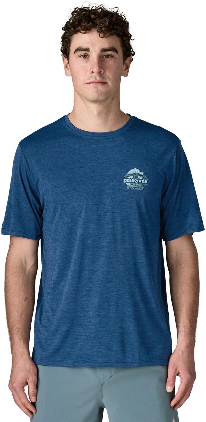 Capilene Cool Daily Shirt - Great Waves - Mens - clement blue / light clement blue x-dye 1