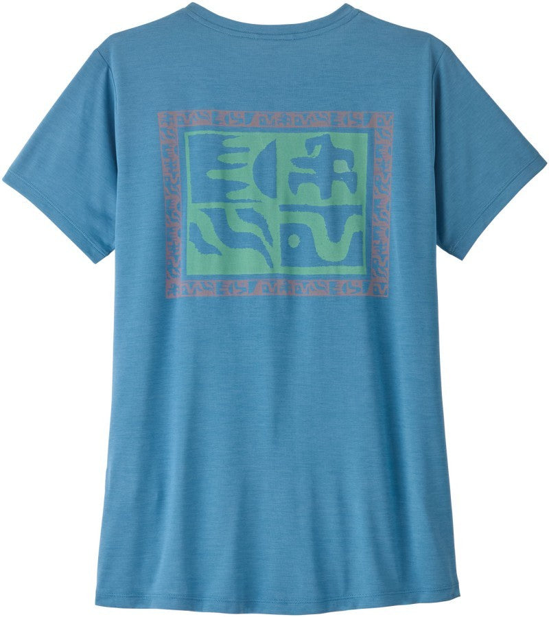 Capilene Cool Daily Shirt - Mother Rays - Womens - shore blue / light shore blue x-dye 1