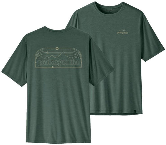Capilene Cool Daily Shirt - P-6 Cosmos - Mens - canopy green / light canopy green x-dye 1