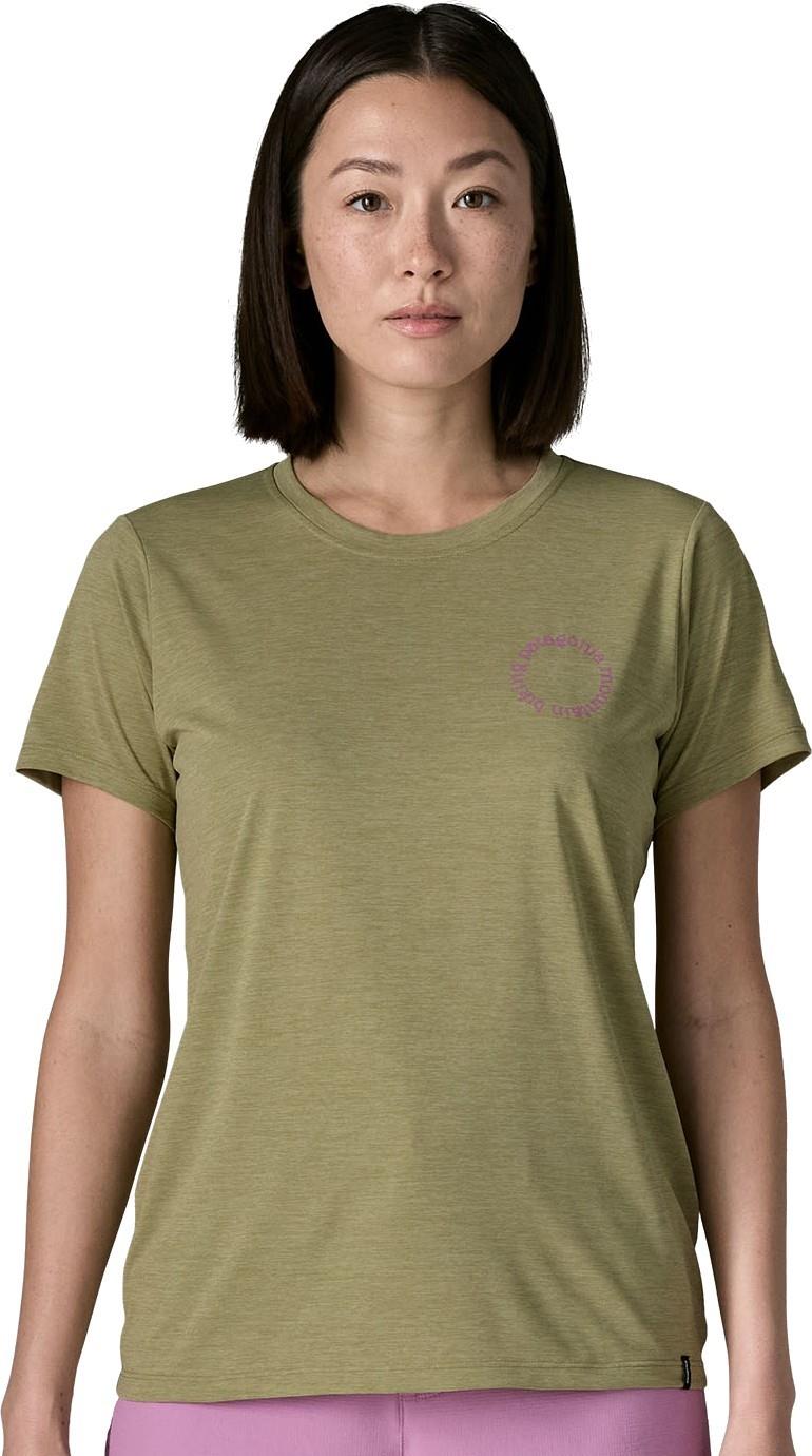 Capilene Cool Daily Shirt - Spoke Stencil - Womens - gumtree green / light gumtree green x-dye 1