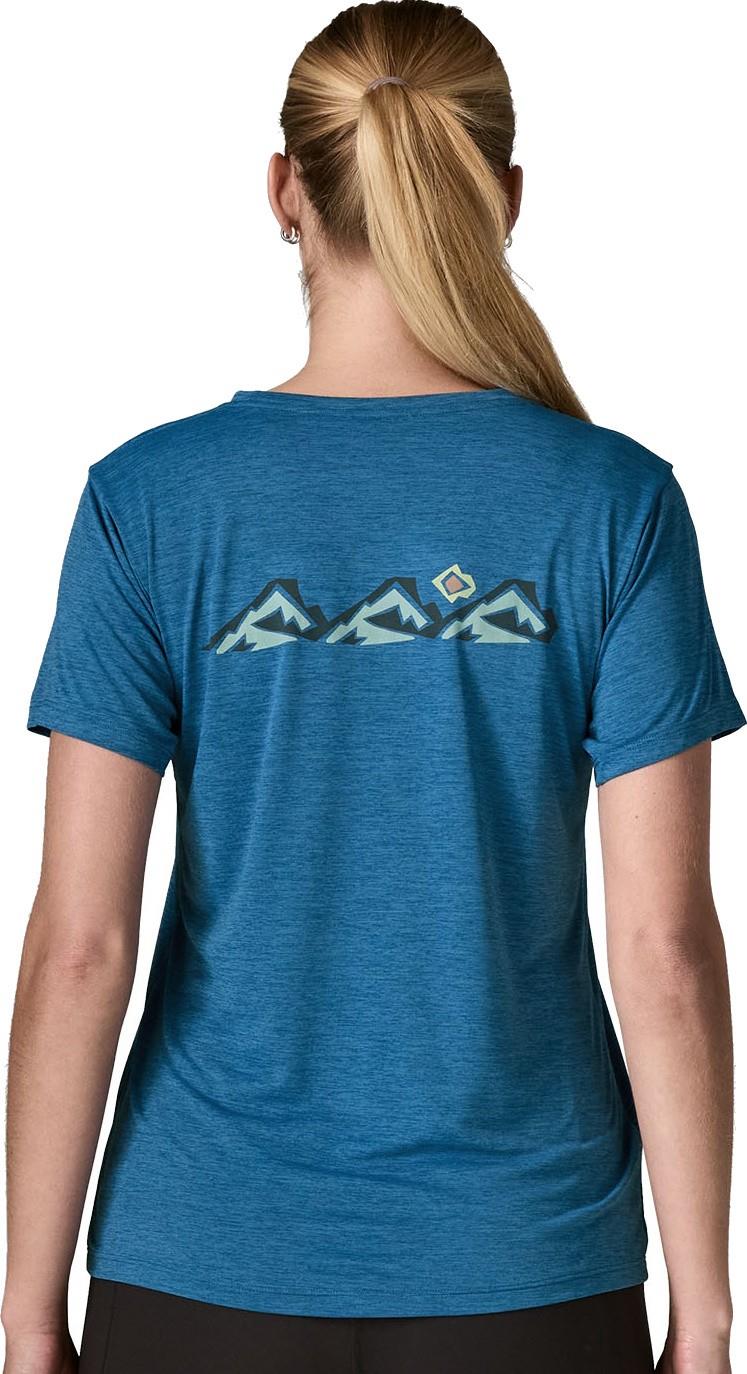 Capilene Cool Daily Shirt - Trailcheck - Womens - aquatic blue / light aquatic blue x-dye 1