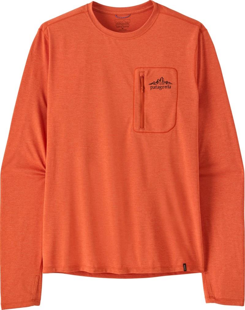 Capilene Cool LS Sun Shirt - Cloud Crag Crest - Mens - coal orange / light coal orange x-dye 1