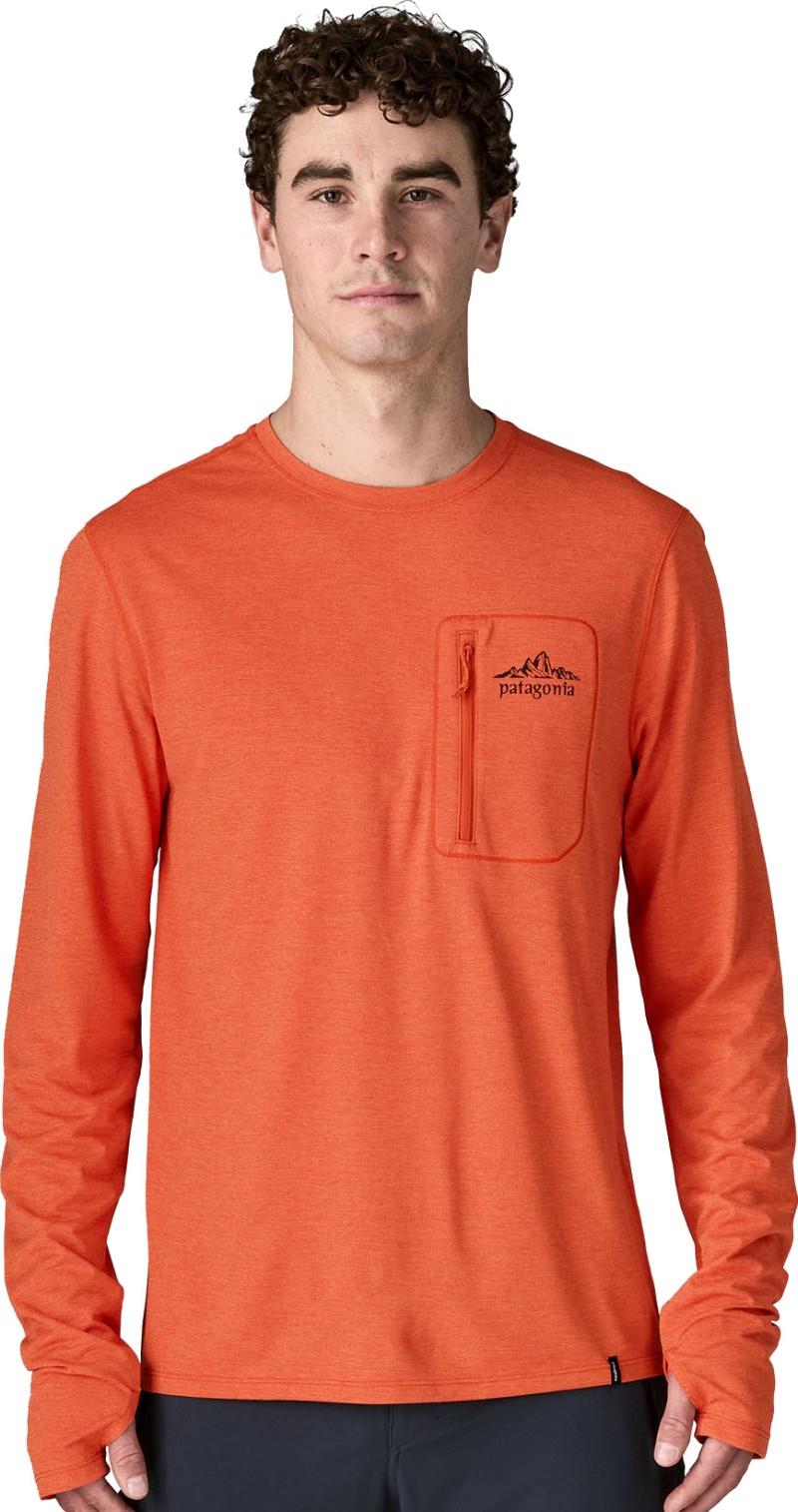 Capilene Cool LS Sun Shirt - Cloud Crag Crest - Mens - coal orange / light coal orange x-dye 1