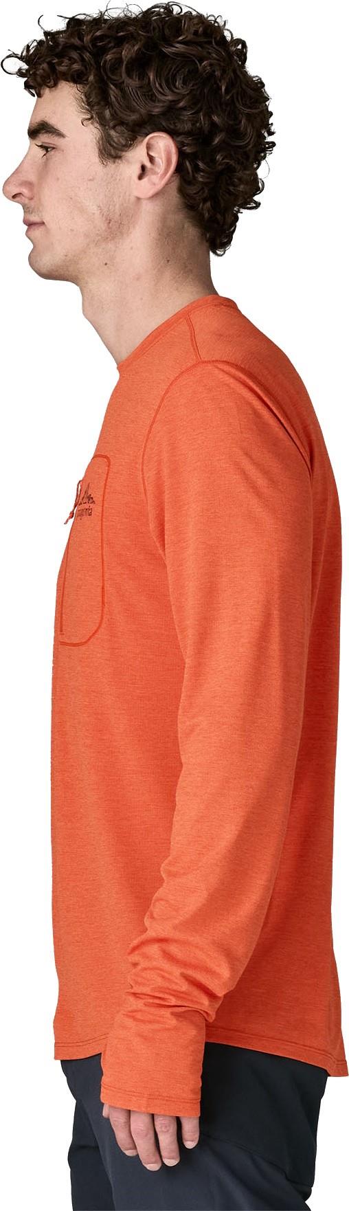 Capilene Cool LS Sun Shirt - Cloud Crag Crest - Mens - coal orange / light coal orange x-dye 1