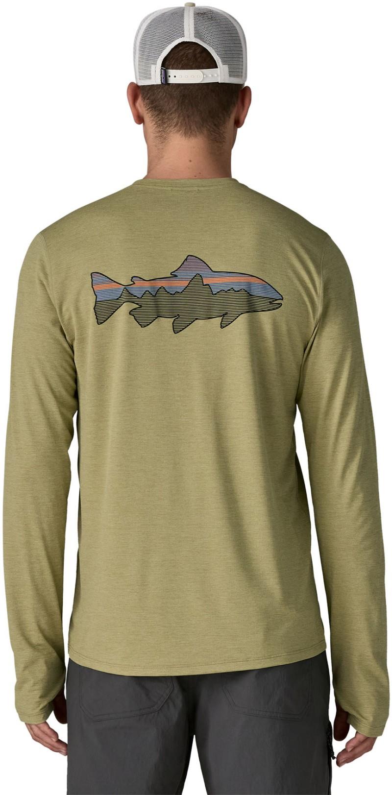 Capilene Cool LS Sun Shirt - Fitz Roy Trout - Mens - gumtree green / light gumtree green x-dye 1