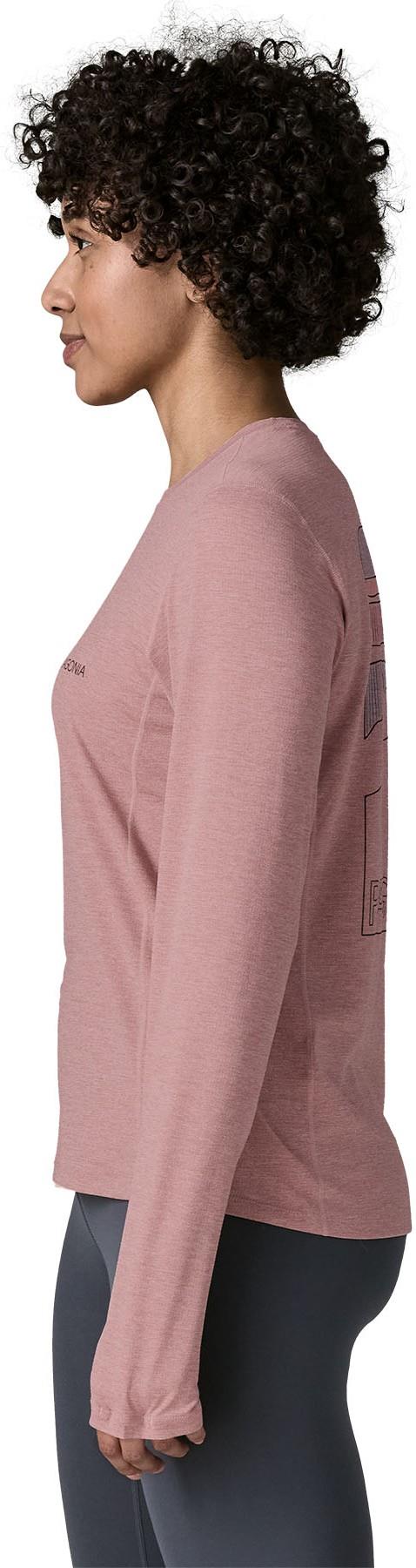 Capilene Cool LS Sun Shirt - Peak Visions - Womens - fuzzy mauve / moonrise taupe x-dye 1