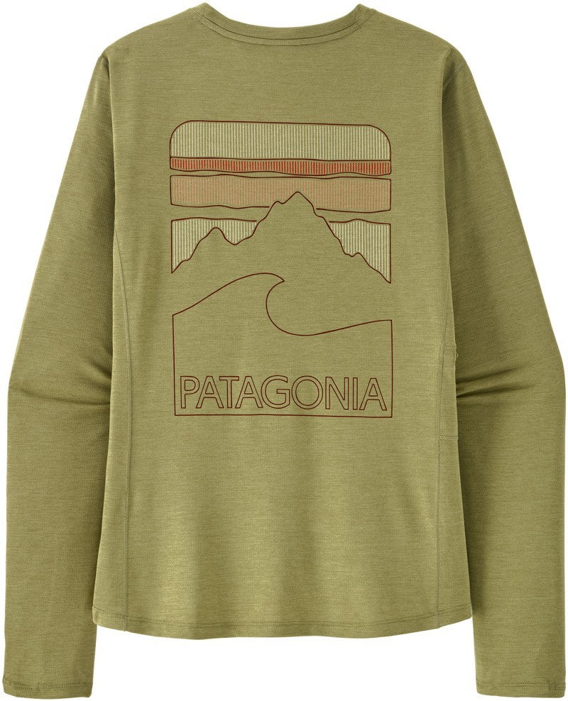 Capilene Cool LS Sun Shirt - Peak Visions - Womens - gumtree green / light gumtree green x-dye 1