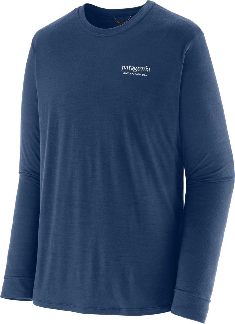 Capilene Cool Merino Blend Graphic LS Shirt - Mens - heritage header / clement blue 1