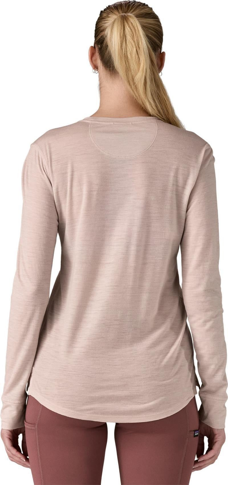 Capilene Cool Merino Blend Graphic LS Shirt - Womens - fitz roy strata / shroom taupe 1