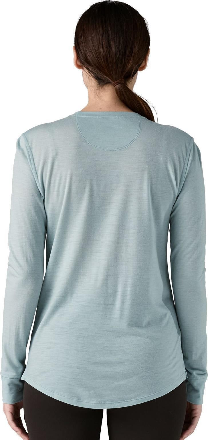 Capilene Cool Merino Blend Graphic LS Shirt - Womens - strata stripe / thermal blue 1