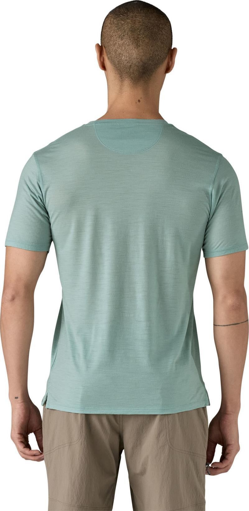 Capilene Cool Merino Blend Graphic SS Shirt - Mens - fitz roy strata / thermal blue 1