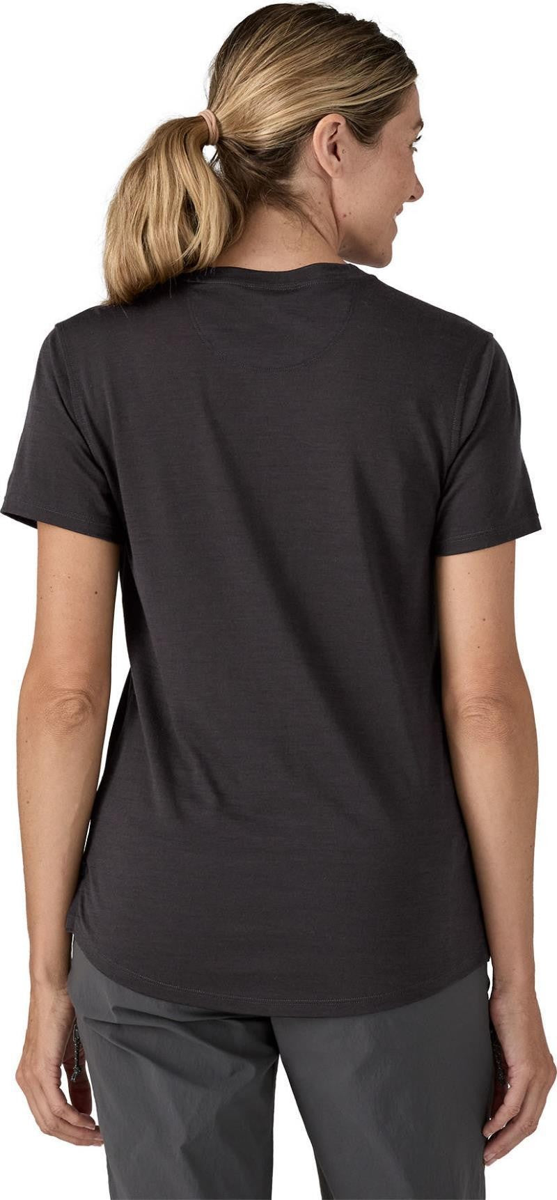 Capilene Cool Merino Blend Graphic SS Shirt - Womens - heritage header / black 1