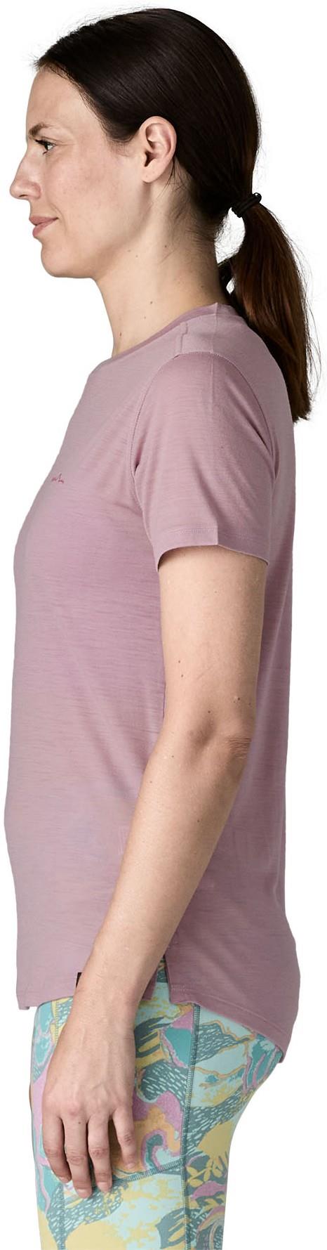 Capilene Cool Merino Blend Graphic SS Shirt - Womens - multi-pitch / quiet violet 1