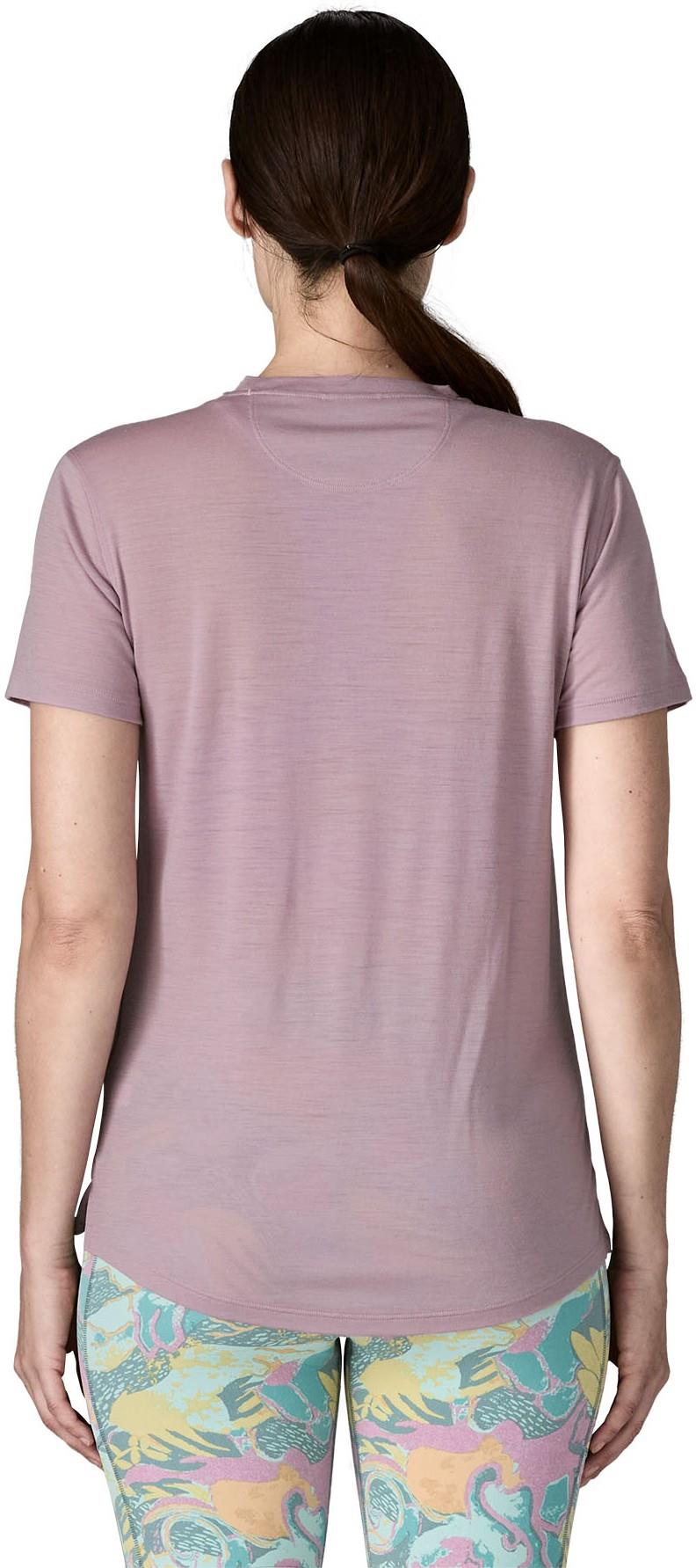 Capilene Cool Merino Blend Graphic SS Shirt - Womens - multi-pitch / quiet violet 1