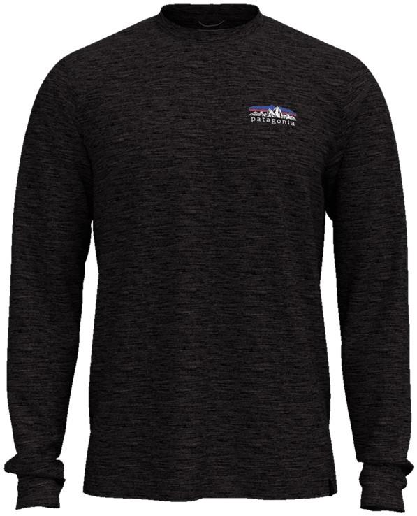 Capilene Cool Merino Blend LS Shirt - Fitz Roy Foothills - Mens - black 1