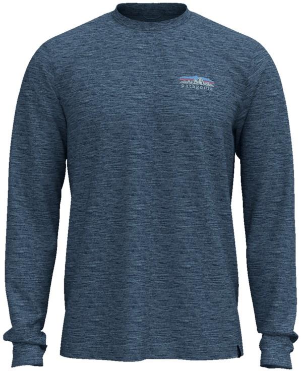 Capilene Cool Merino Blend LS Shirt - Fitz Roy Foothills - Mens - freshwater blue 1