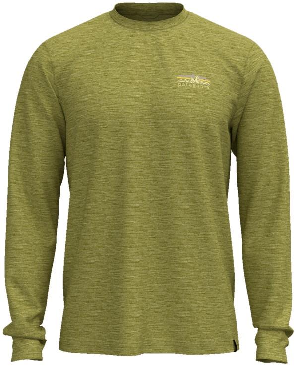 Capilene Cool Merino Blend LS Shirt - Fitz Roy Foothills - Mens - swale green 1