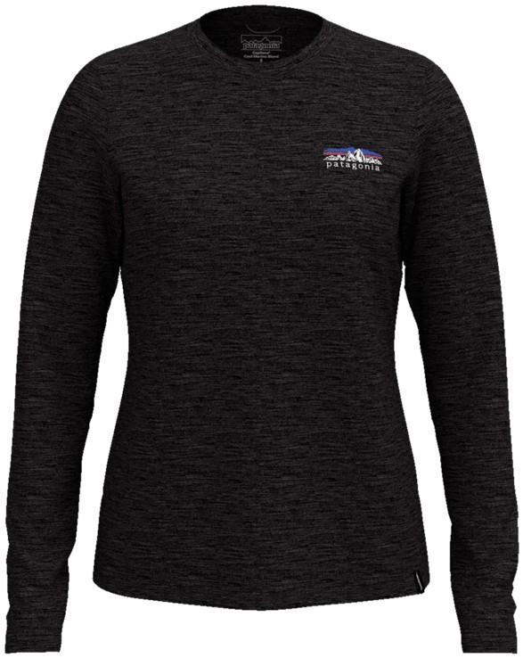 Capilene Cool Merino Blend LS Shirt - Fitz Roy Foothills - Womens - black 1