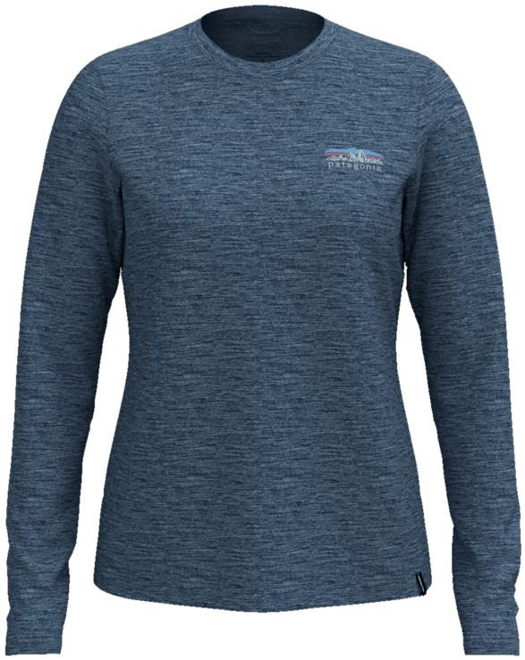 Capilene Cool Merino Blend LS Shirt - Fitz Roy Foothills - Womens - freshwater blue 1