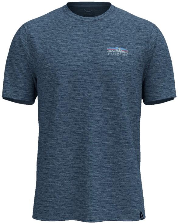 Capilene Cool Merino Blend SS Shirt - Fitz Roy Foothills - Mens - freshwater blue 1