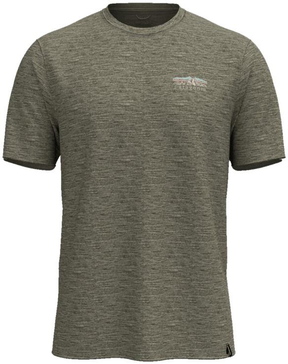 Capilene Cool Merino Blend SS Shirt - Fitz Roy Foothills - Mens - river rock green 1