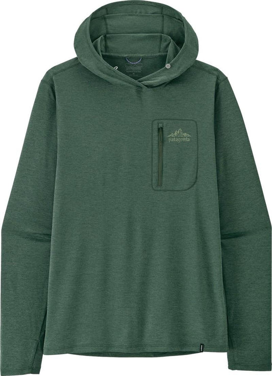 Capilene Cool Sun Hoody - Cloud Crag Crest - Mens - canopy green / light canopy green x-dye 1