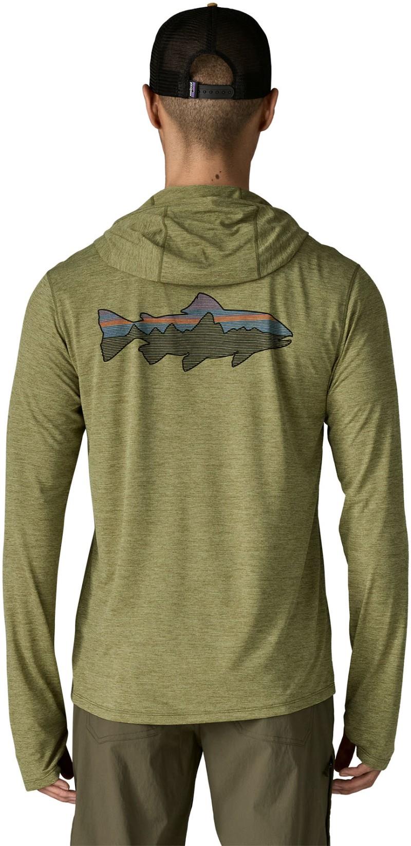 Capilene Cool Sun Hoody - Fitz Roy Trout - Mens - caper green / buckhorn green x-dye 1