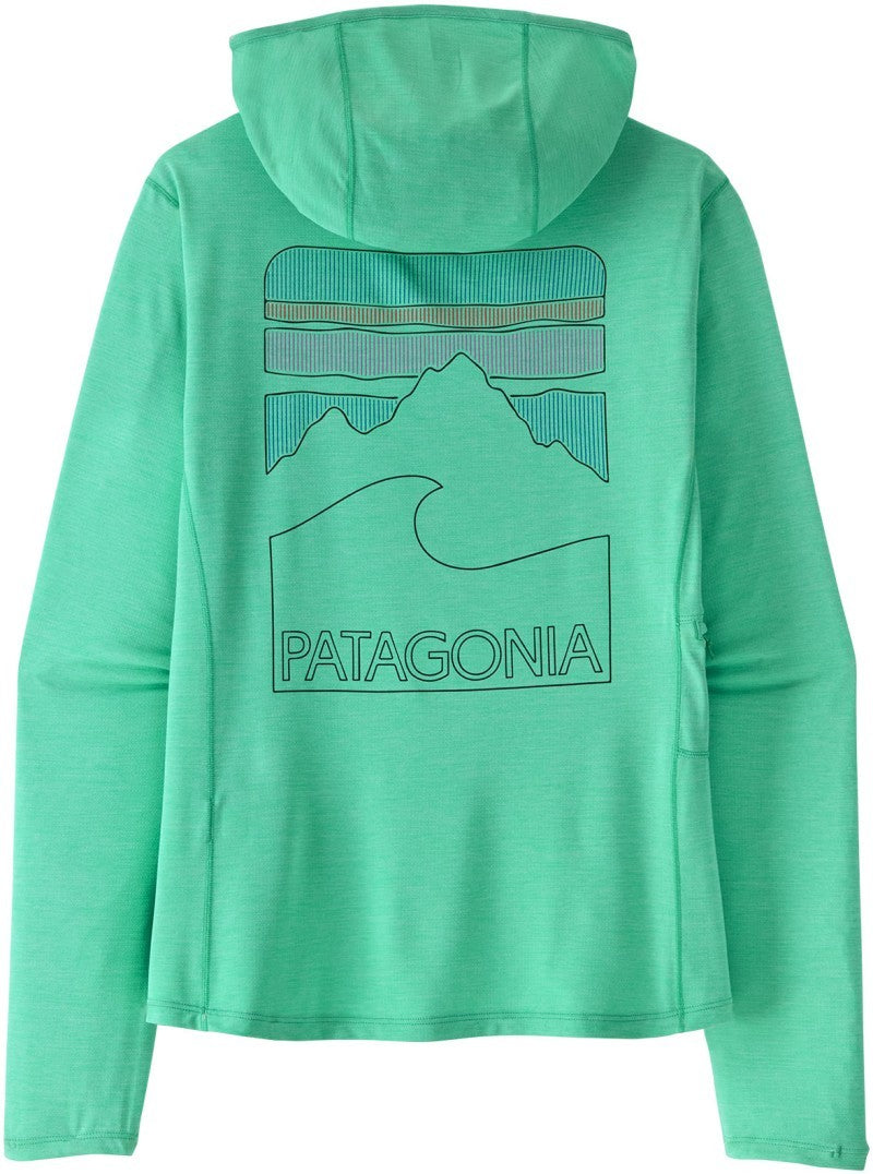 Capilene Cool Sun Hoody - Peak Visions - Womens - aqua stone / early teal x-dye 1