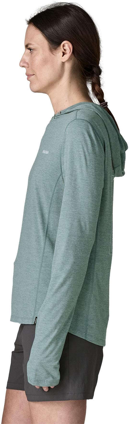 Capilene Cool Sun Hoody - Peak Visions - Womens - nouveau green / blue sage x-dye 1