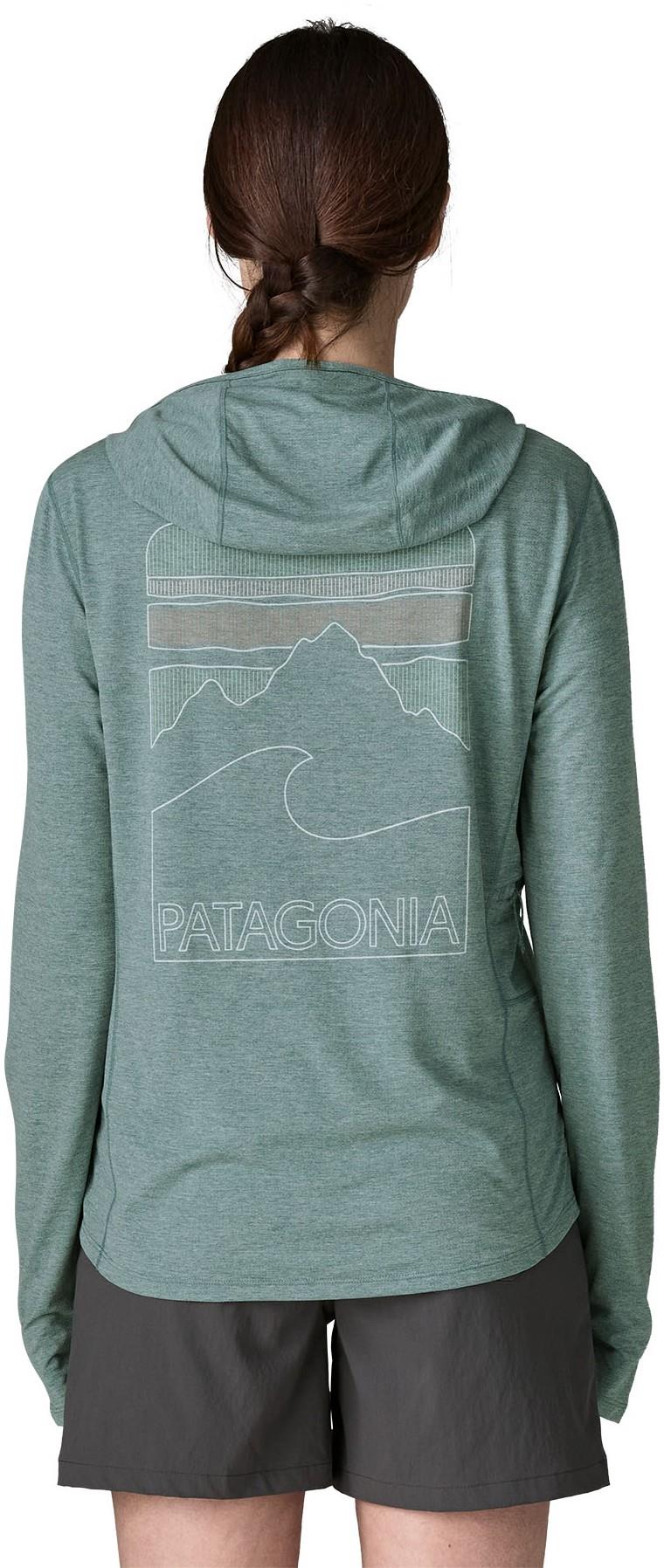 Capilene Cool Sun Hoody - Peak Visions - Womens - nouveau green / blue sage x-dye 1