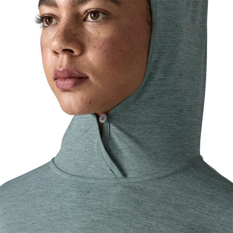 Capilene Cool Sun Hoody - Womens - nouveau green / blue sage x-dye 1