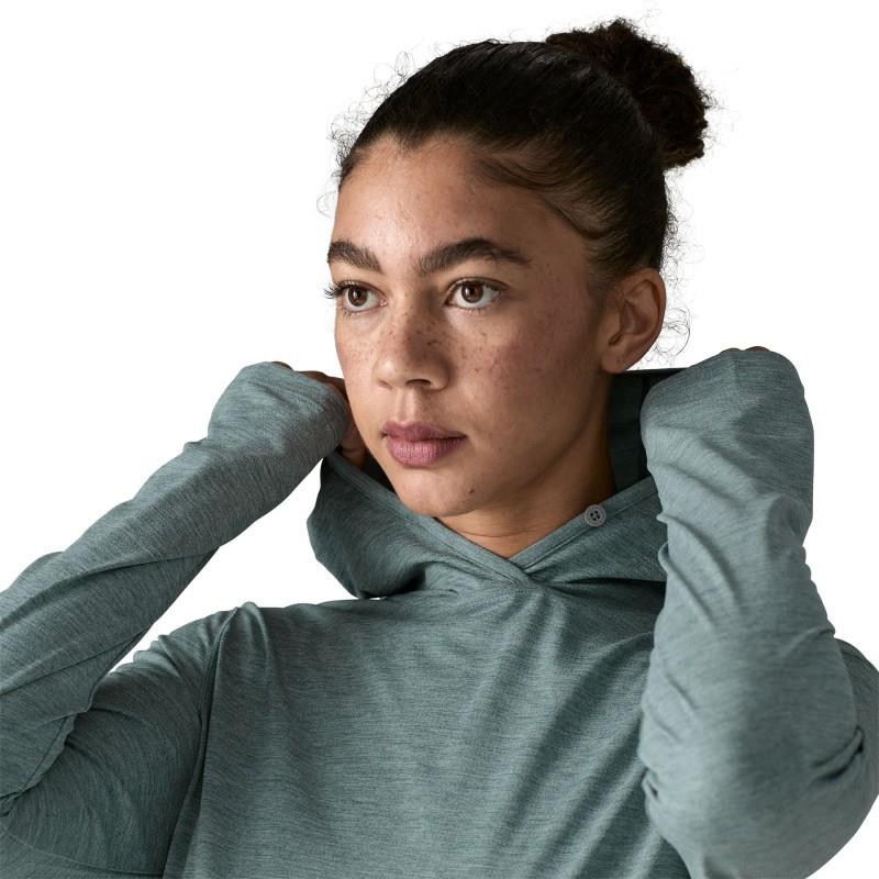Capilene Cool Sun Hoody - Womens - nouveau green / blue sage x-dye 1