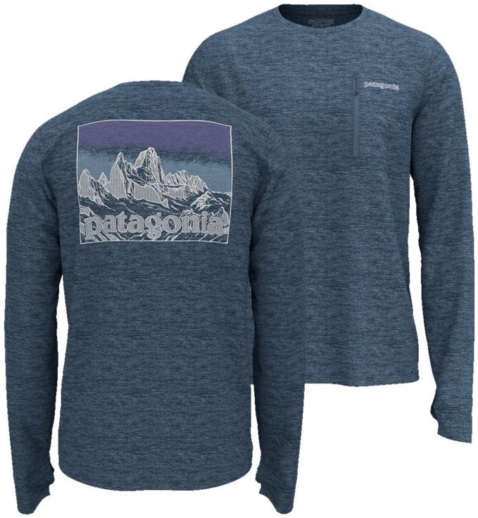 Capilene Cool Sun LS Shirt - Fitz Roy Approach - Mens - freshwater blue / light freshwater blue x-dye 1
