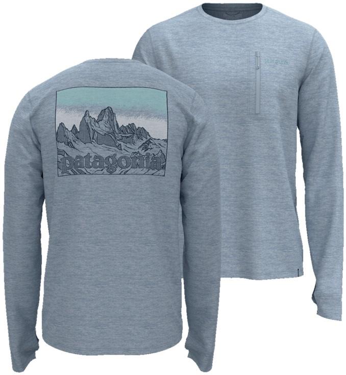 Capilene Cool Sun LS Shirt - Fitz Roy Approach - Mens - steam blue / dark steam blue x-dye 1
