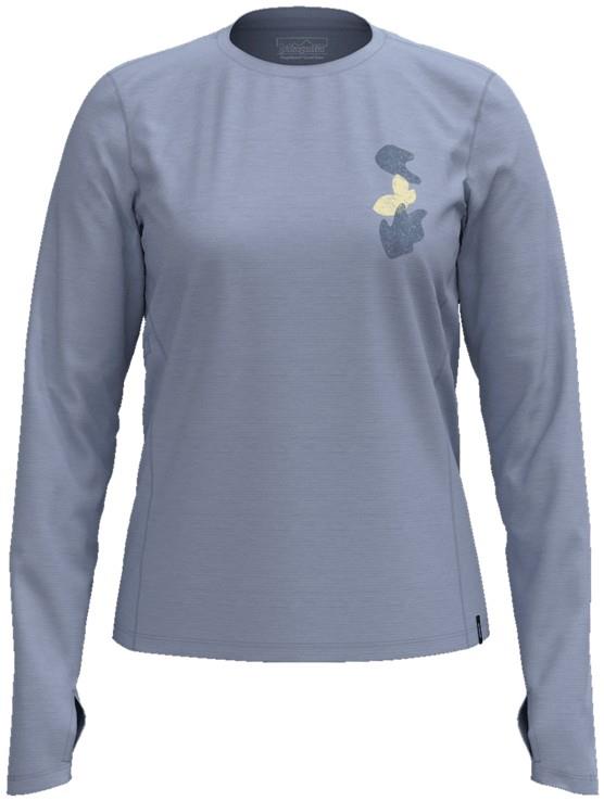 Capilene Cool Sun LS Shirt - Sunshaped Shadows - Womens - ghost blue / light ghost blue x-dye 1