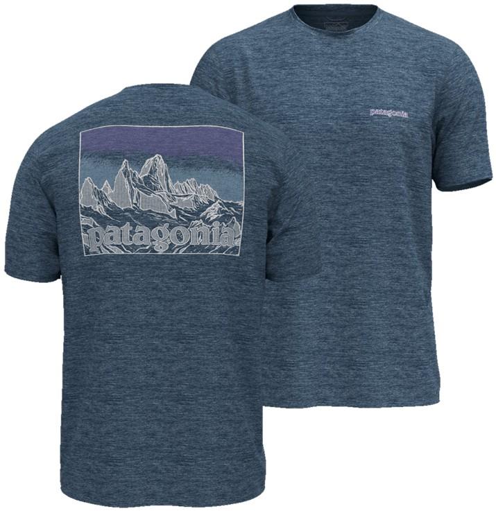 Capilene Cool Sun SS Shirt - Fitz Roy Approach - Mens - freshwater blue / light freshwater blue x-dye 1