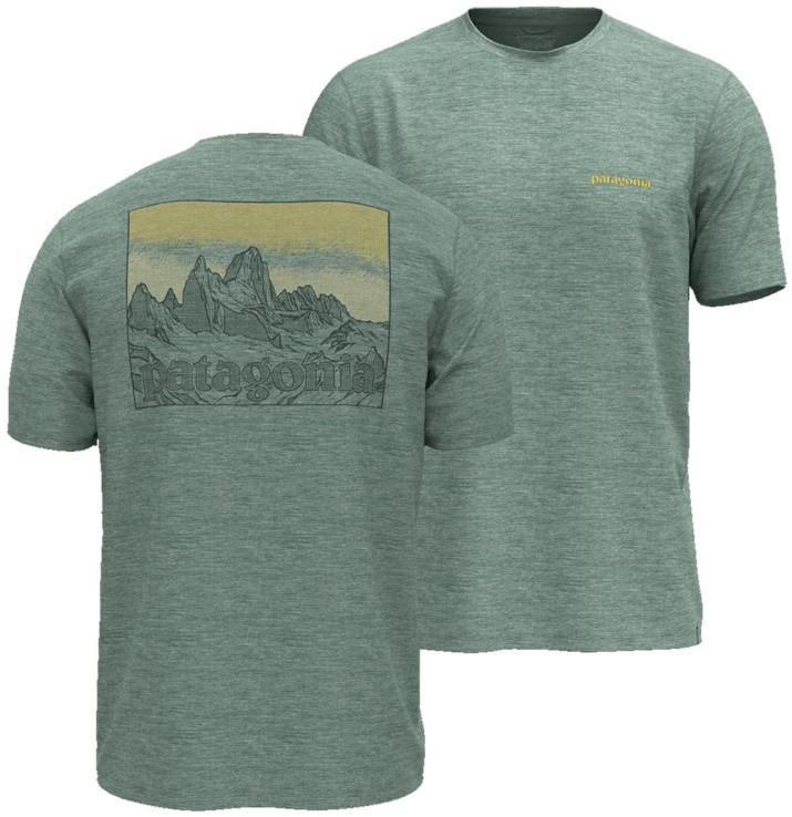 Capilene Cool Sun SS Shirt - Fitz Roy Approach - Mens - mixed green / light mixed green x-dye 1